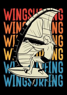 Wingsurfing man colorful s