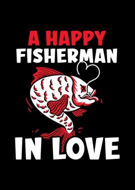 Valentins Day Fishing' Poster, picture, metal print, paint by Sebastian  Wünsche