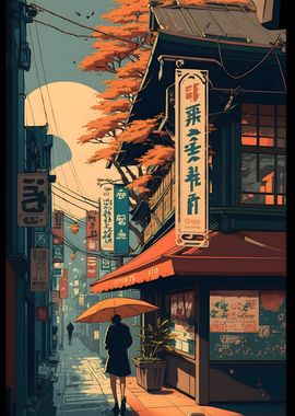 Vintage Japanese City