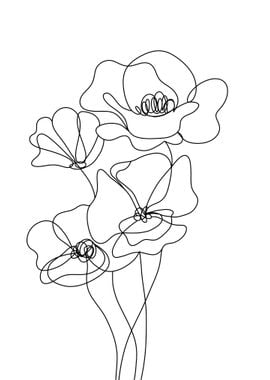 Nature flower line art