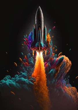 Space Launch Rocket Clouds