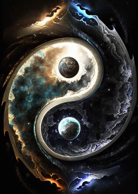 'Cosmic Yin Yang' Poster, picture, metal print, paint by Cybronauts ...