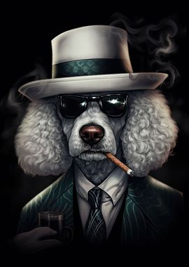 Poodle Dog Gangster Suit 