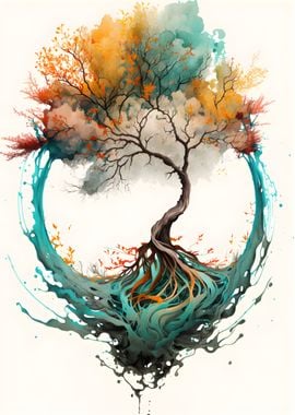 Watercolors tree