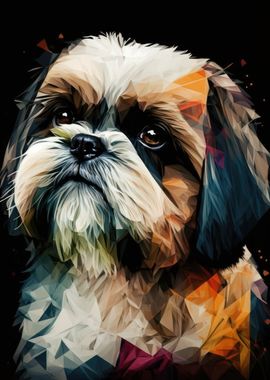 Geometric Shih Tzu Dog 