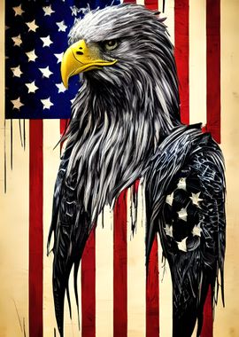 Eagle Bird USA Flag