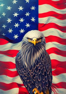 Eagle Bird USA Flag