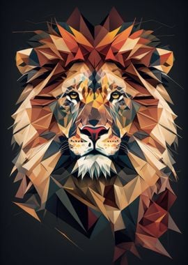 Abstract Geomertic Lion