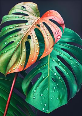 Vibrant Monstera Artwork