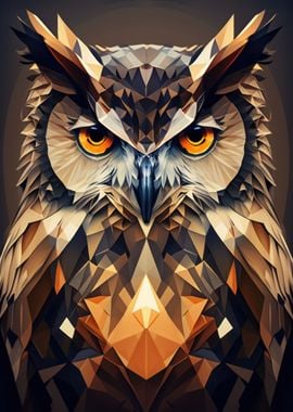 Geometric Owl Artwork