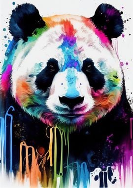 Colorful Panda Animals