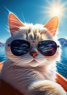 Cat Wearing Sunglasses