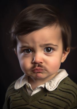 Funny baby with moustache