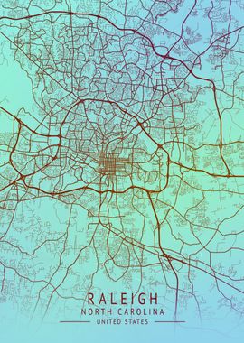 Raleigh USA City Map