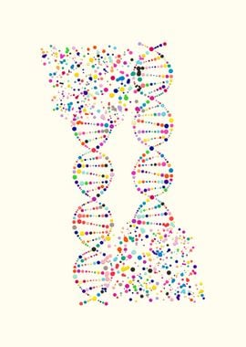 Dna Art Print Double Helix