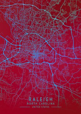 Raleigh USA City Map