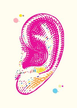 Audiology Art Print Ear