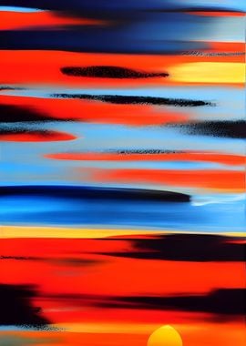 Abstract Sunset Painting