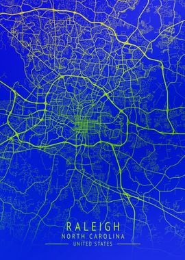 Raleigh USA City Map