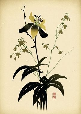 Asian Orchids Minimal Art