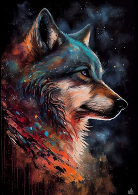 Wolf Ink Painting