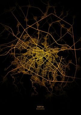 Sofia City Map Gold