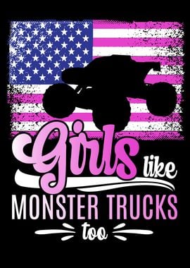 USA Monster Trucks Girl