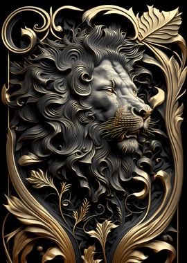 Lion Lord Golden Art Deco