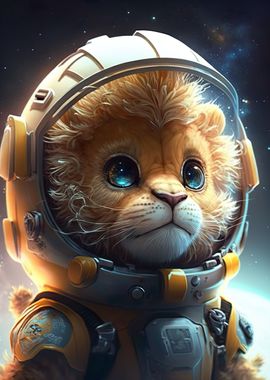 Astronaut Space Lion