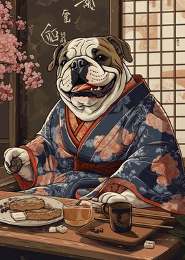 Bulldog Dog Japanese Food