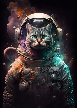 Cute astronaut cat