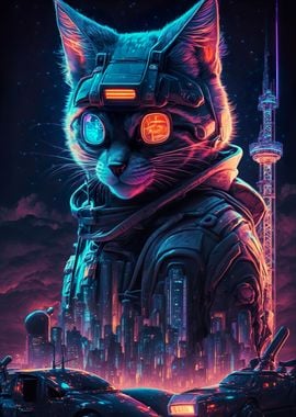 Cat Human Cyberpunk