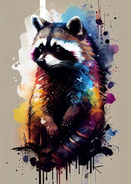 Raccoon Watercolor