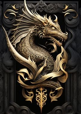 Fabled Dragon Art Deco