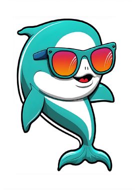 Dolphin with Sunglasses