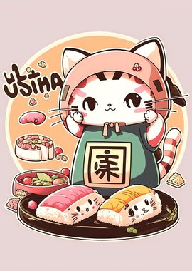 Sushi Cat Chef Japan