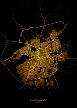 Campo Grande City Map Gold