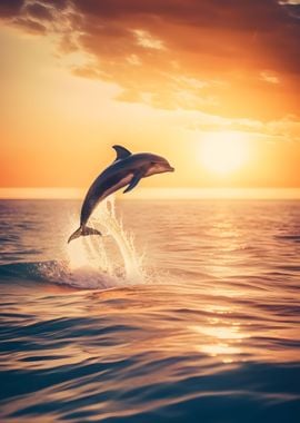 Dolphin jumping in the sea