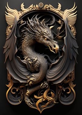 Magical Dragon Art Deco