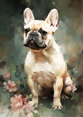 French Bulldog Dog Flowers