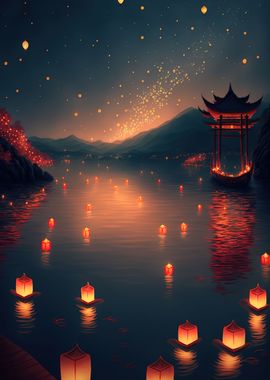 glowing paper lanterns