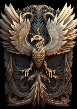 Mythology Phoenix Art Deco