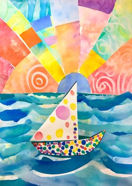 Tranquil Boat Watercolor