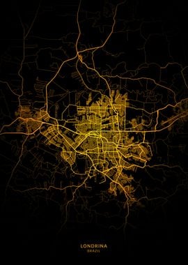 Londrina City Map Gold