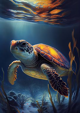 Turtle Underwater