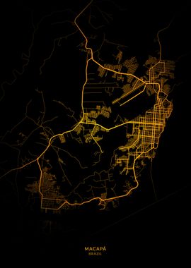 Macapa City Map Gold