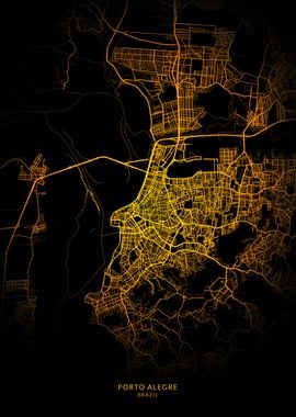 Porto Alegre City Map Gold