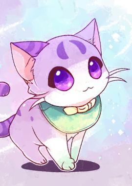 Magic purple cat