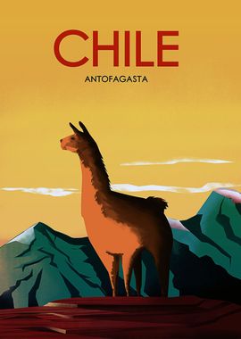 chile city travel poster 