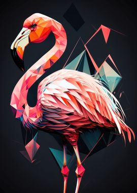 Flamingo Art Geometric